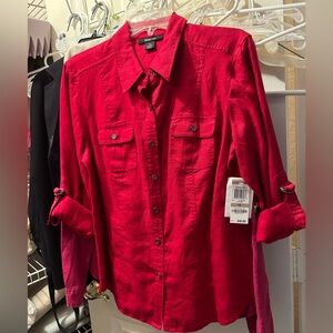 Style & Co Button Down Linen Shirt